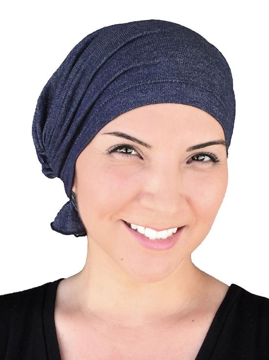 abbey cap, denim color head cap