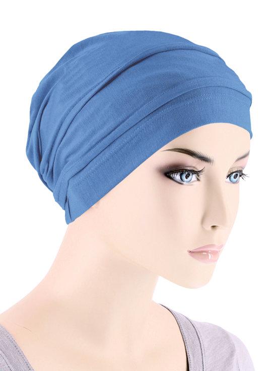 abbey cap, periwinkle blue head cap